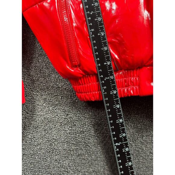 Milano Di Rouge Jacket Mens Medium Red Elliot Puffer Coat Removable Hood M086 - Picture 16 of 16